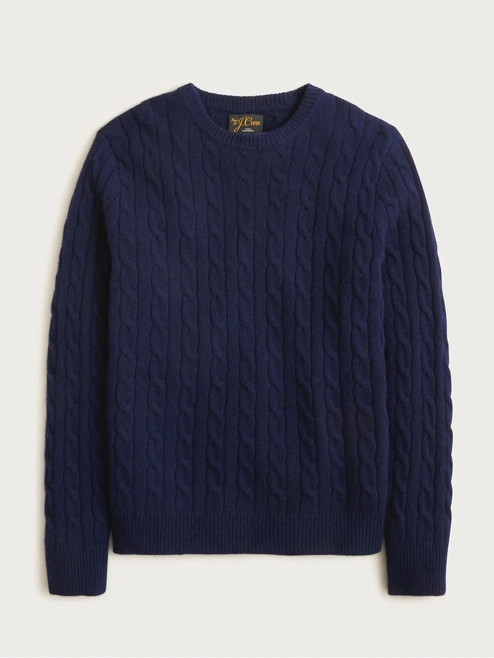 J. CREW Cashmere cable-knit sweater in Navy Size M $298 AZ972 - Picture 5 of 9
